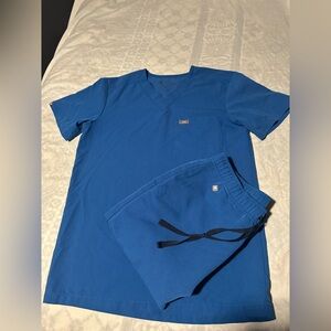 Figs Blue Medical men’s Scrub jogger Set size top XS pants S